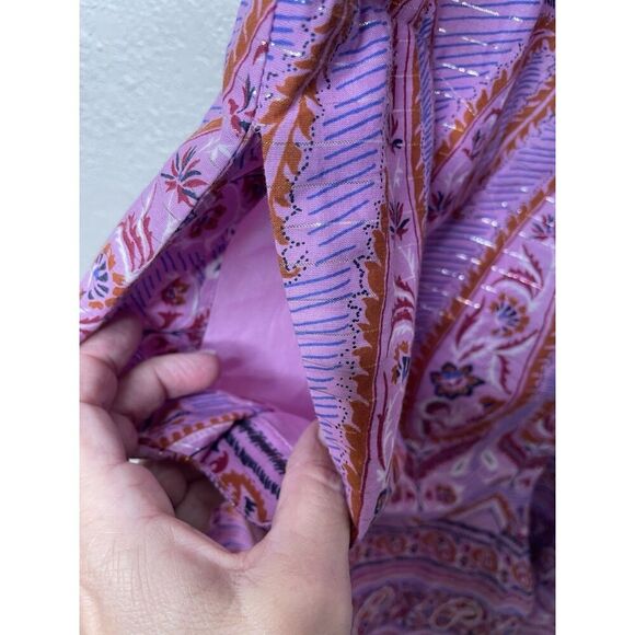 J. Crew Point Sur Size 14 Jumpsuit Romper Wide Leg Crop Pink Paisley Cotton - Picture 6 of 16